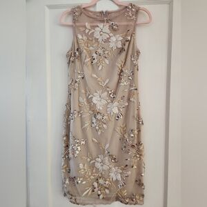 Calvin Klein Floral Embroidered Cocktail Dress